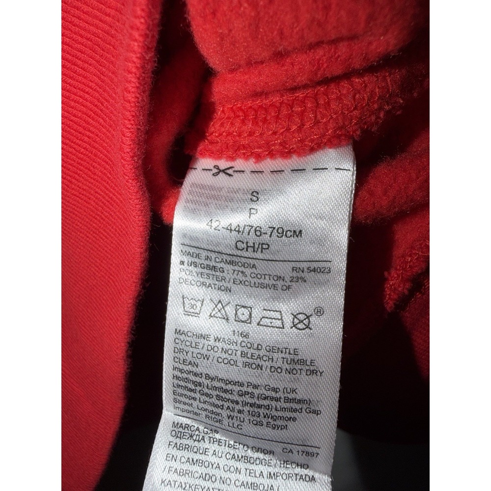 Gap Sweatshirt Small Red Pullover Crewneck Fleece Unisex - Picture 4 of 5